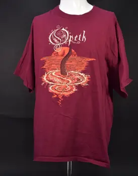 Y2K Opeth Deep Burgundy T-Shirt RARE | Barbati Marimea XL
